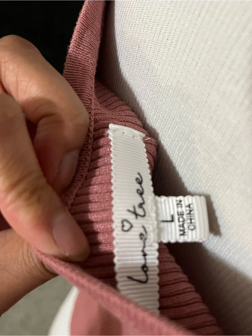 Love Tree Ribbed Henley Bodysuit in Rose Mauve